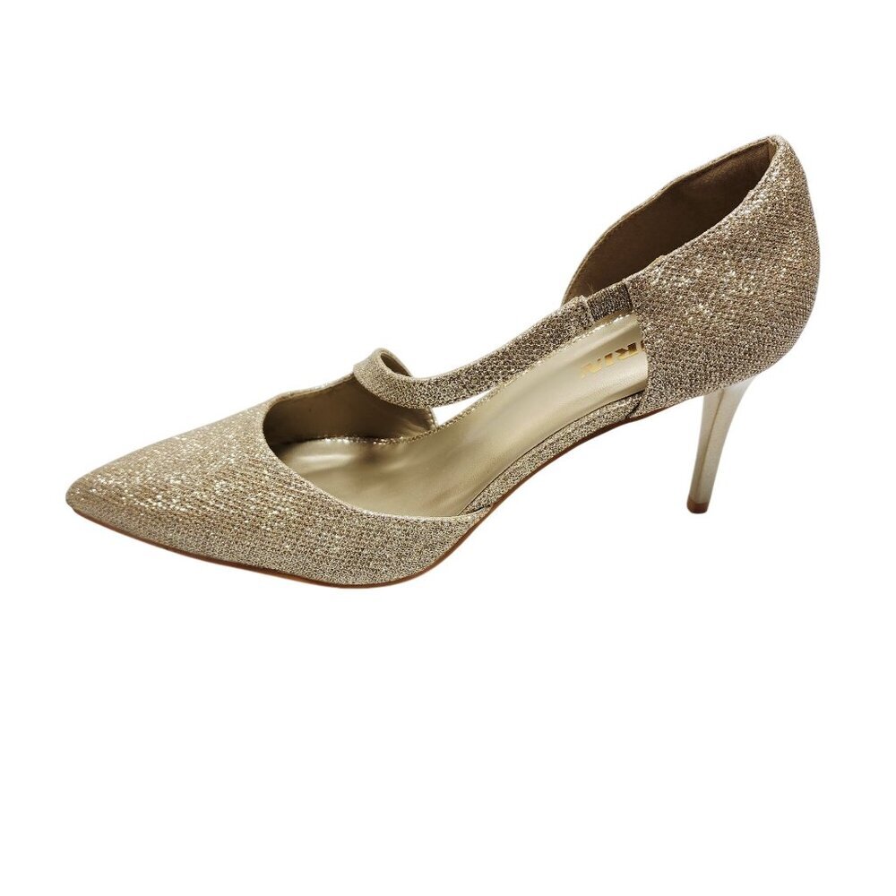 Zurin Glittery Pointed-Toe Heels Size 9.5 Champagne Sparkling Stilettos  Women